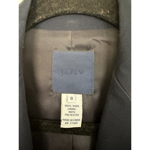J.Crew 100% Wool Blazer One Button Navy Blue Workwear Classic Women's Size 0 - Picture 3 of 8